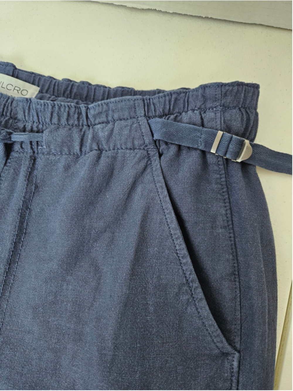 Anthropologie Pilcro Beach Cargo Wide Leg Linen Blend Pants Size M Blue - Picture 10 of 14